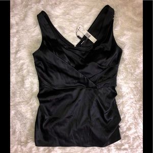 Black Silk satin Blouse NWT